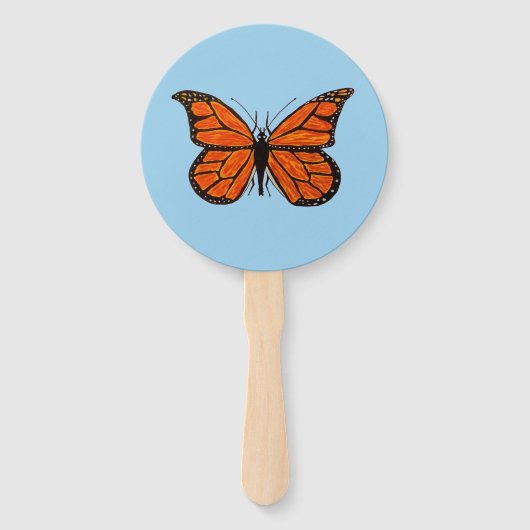 Monarch Vlinder op Hand Fan Handwaaier (Voorkant)