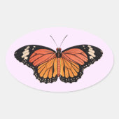 Monarch vlinder ovale Stickers (Voorkant)