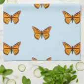 Monarch Vlinder Pastelblauw Theedoek (Gevouwen)