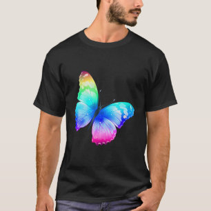 Monarch Vlinder Regenboog Schattige Festival Rave  T-shirt