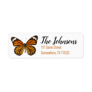 Monarch Vlinder Retour Adres Labels