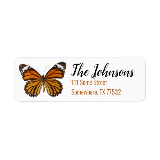 Monarch Vlinder Retour Adres Labels (Voorkant)