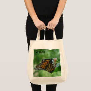 Monarch Vlinder Roze Bloem Biologisch Tote Bag