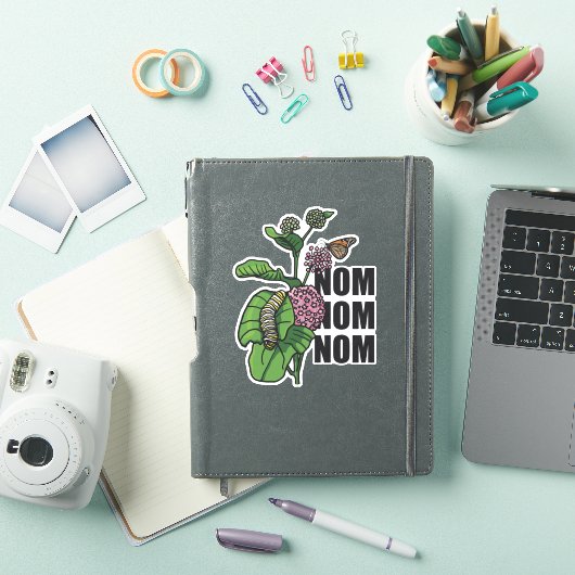 Monarch vlinder rupsband Milkweed Nom Nom Sticker (iPad Cover)