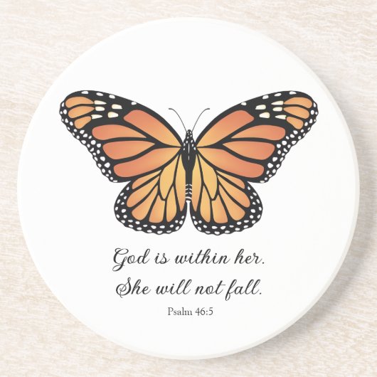 Monarch vlinder Sandstone Onderzetter Christelijk (Voorkant)