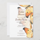 Monarch Vlinder Sinaasappel Bruidsdouche Uitnodigi Kaart (Voorkant)