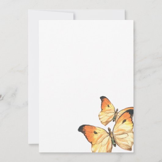 Monarch Vlinder Sinaasappel Bruidsdouche Uitnodigi Kaart (Achterkant)