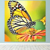 Monarch Vlinder Sip Design Canvas Afdruk (Insitu (Houten vloer))