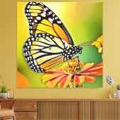 Monarch Vlinder Sip Design Canvas Afdruk (Insitu (Woonkamer))