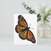 Monarch vlinder tekening gekleurd potlood briefkaart (Staand voorkant)