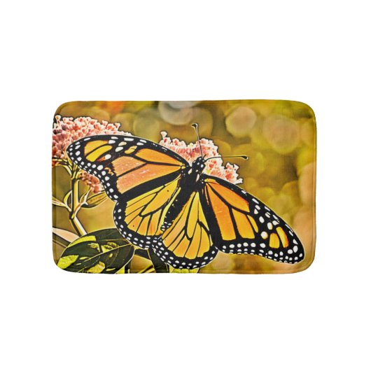 Monarch Vlinder Tuin Kunst Badmat (Voorkant)