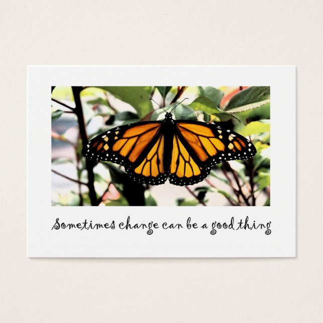 Monarch vlinder verandering kan...goed ding visitekaartje (Voorkant)