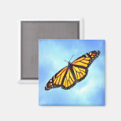 Monarch vlinder vierkante magneet (Voorkant / Achterkant)