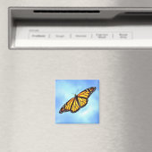 Monarch vlinder vierkante magneet (Insitu (Vaatwasser))