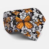 Monarch Vlinder Vlinders Bloemen Bloemstuk Hals  Stropdas (Opgerold)