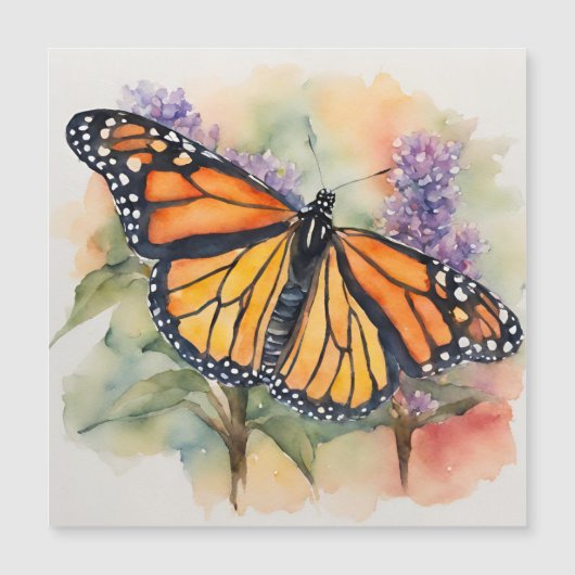 Monarch Vlinder Waterverf Print (Voorkant)