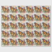 Monarch Vlinder Waterverf Print Cadeaupapier (Vlak)