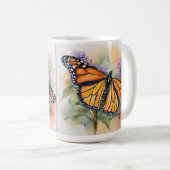 Monarch Vlinder Waterverf Print Koffiemok (Voorkant rechts)