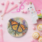Monarch Vlinder Waterverf Print Papieren Bordje (Feest)