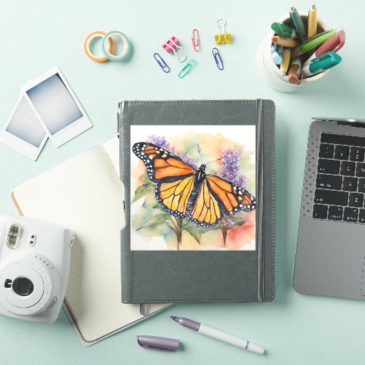 Monarch Vlinder Waterverf Print Sticker (iPad Cover)