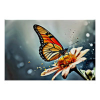 *~* Monarch Vlinder Witte Bloem AP52