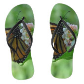  Monarch vlinder witte roze bloemen Teenslippers (Voetbed)