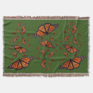Monarch Vlinder Worpdeken (Donkergroen) Deken