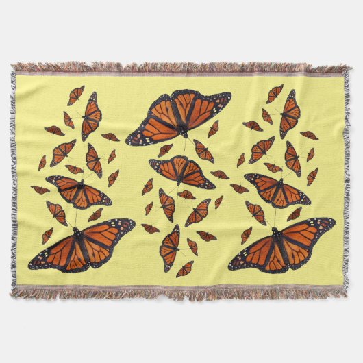Monarch Vlinder Worpdeken (Geel) Deken (Voorkant)
