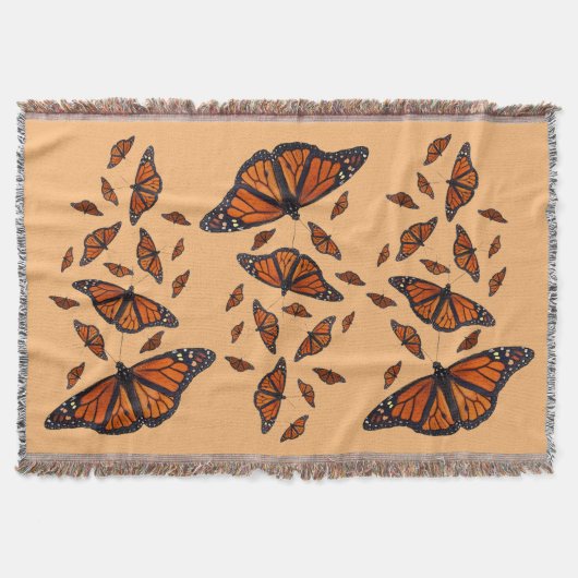 Monarch Vlinder Worpdeken (Oranje) Deken (Voorkant)