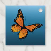 Monarch vlinders blauw ombre bedankjes labels (Achterkant)