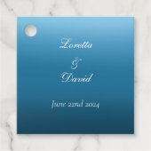 Monarch vlinders blauw ombre bedankjes labels (Voorkant)