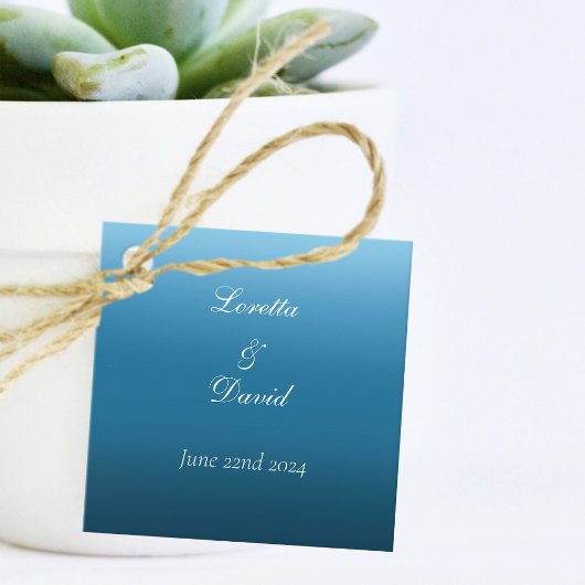 Monarch vlinders blauw ombre bedankjes labels