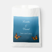 Monarch vlinders blauw ombre bedankzakje (Voorkant)