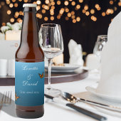 Monarch vlinders blauw ombre bier etiket