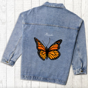 Monarch vlinders blauw ombre denim jacket