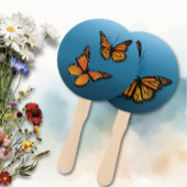 Monarch vlinders blauw ombre handwaaier