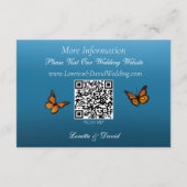 Monarch vlinders blauw ombre informatiekaartje (Achterkant)