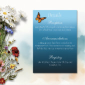 Monarch vlinders blauw ombre informatiekaartje