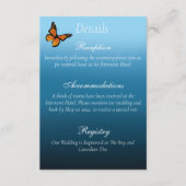 Monarch vlinders blauw ombre informatiekaartje (Voorkant)