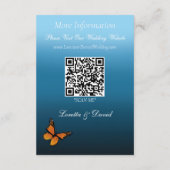 Monarch vlinders blauw ombre informatiekaartje (Achterkant)