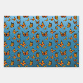 Monarch vlinders blauw ombre inpakpapier vel (Voorkant 2)