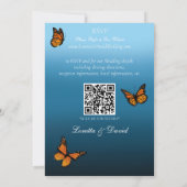 Monarch vlinders blauw ombre kaart (Achterkant)