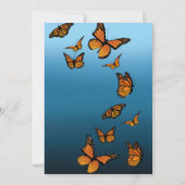 Monarch vlinders blauw ombre kaart (Achterkant)