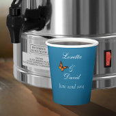 Monarch vlinders blauw ombre papieren bekers