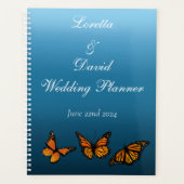 Monarch vlinders blauw ombre planner (Voorkant)