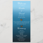 Monarch vlinders blauw ombre programmakaart (Voorkant)