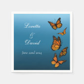 Monarch vlinders blauw ombre servet (Voorkant)