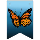 Monarch vlinders blauw ombre vlaggetjes (Eerste vlag)