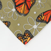 Monarch vlinders doodle bloemen monogrammed fleece deken (Hoek)