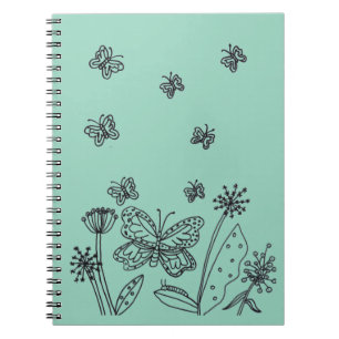 Monarch vlinders en bloemen spiraal tijdschrift notitieboek